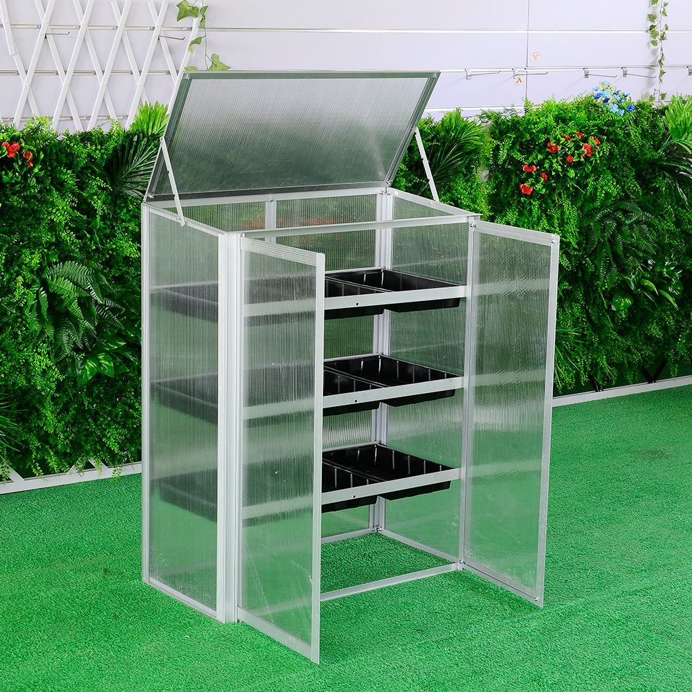 Cabinet style flower house